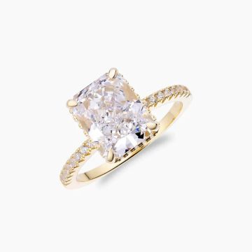 Ръчно изработен пръстен Crushed Ice Radian Cut от 18-каратово позлатено сребро - RING-RDN-GLD