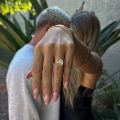 Ръчно изработен пръстен Oval Crushed Ice от 18-каратово позлатено сребро - RING-OVL-GLD