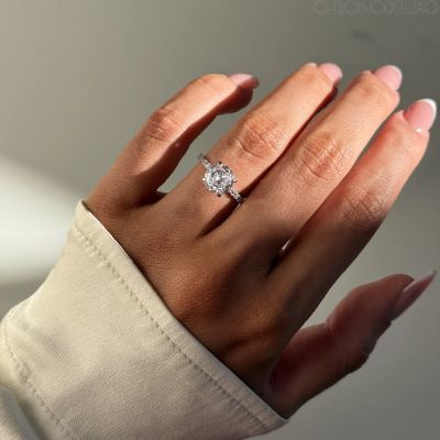 Ръчно изработен пръстен ROUND CUT PAVÉ BAND от 18К позлатено сребро - RNG-RND-GLD