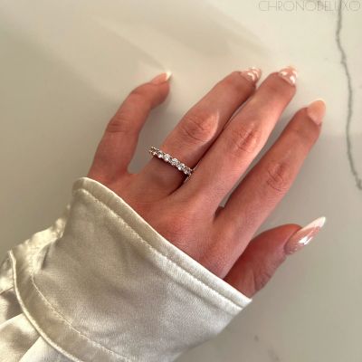 Ръчно изработен пръстен Stackable Eternity Band от 18К позлатено сребро - RNG-ETRN-GLD