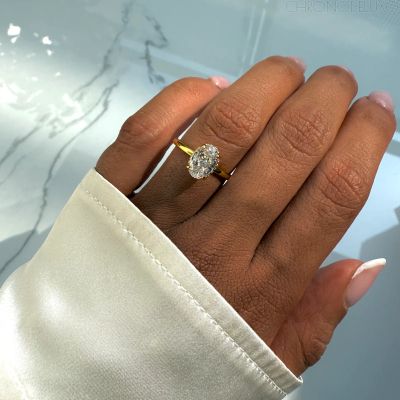 Ръчно изработен пръстен Mini Oval Cut от 18-каратово позлатено сребро - RING-MINOVL-GLD