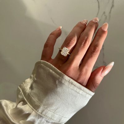 Ръчно изработен пръстен Crushed Ice Radian Cut от 18-каратово позлатено сребро - RING-RDN-GLD