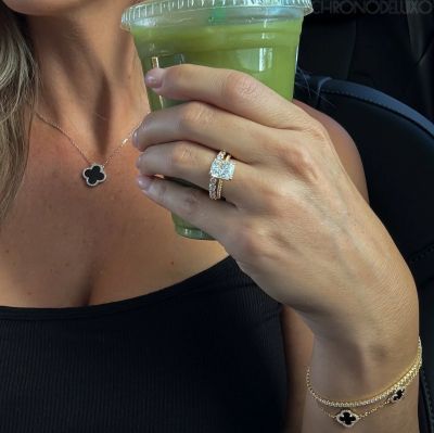 Ръчно изработен пръстен Crushed Ice Radian Cut от 18-каратово позлатено сребро - RING-RDN-GLD