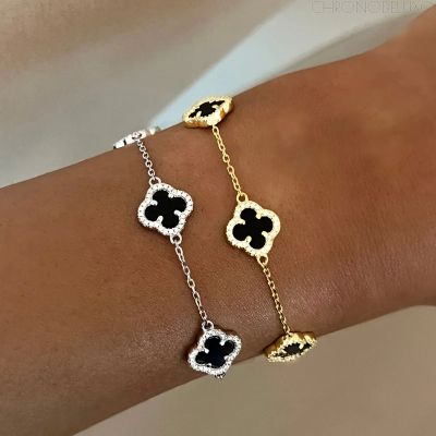 Ръчно изработена гривна CLOVER от 925-каратово сребро - BRCLT-CLVR-SLVR